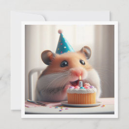 Convite de aniversário para comer bolo de Hamster