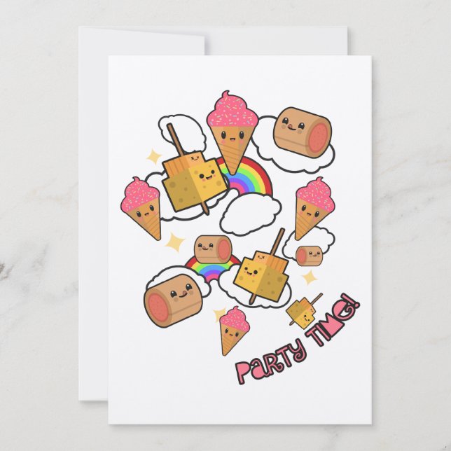 Convite de Aniversário para Comida de Festa (Frente)