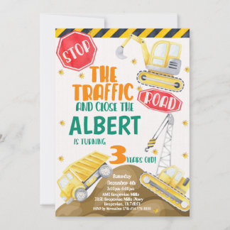 Convite de Aniversário para Construção de Aquarela