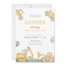 Convite de Aniversário para Construção de Garoto-C