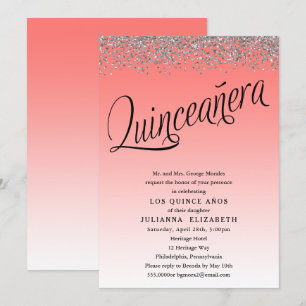 Convite de aniversário para Coral e Silver Quincea