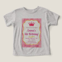Convite de Aniversário para Coroa Rosa | zazzlemad