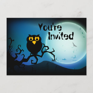 Convite de Aniversário para Coruja de Halloween