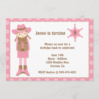 Convite de Aniversário para Cowgirl
