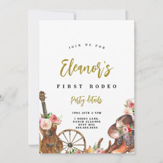 Convite de Aniversário para Cowgirl Western Countr