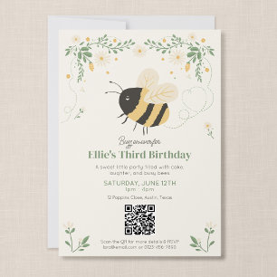 Convite de Aniversário para Crianças Busy Bee com