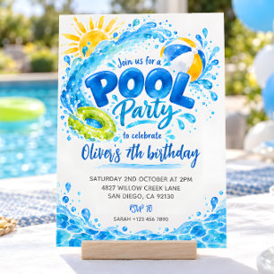 Convite de Aniversário para Crianças com Aquarela