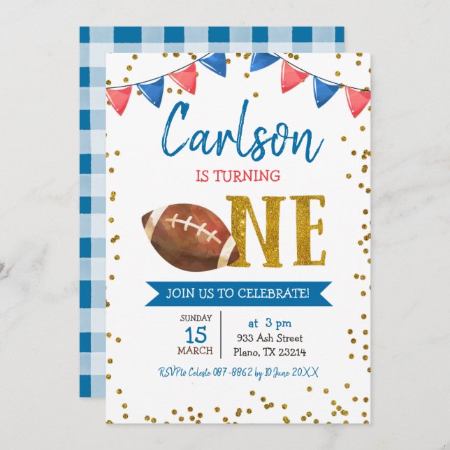 Convite de Aniversário para Crianças de Jogos de F (Frente/Verso)