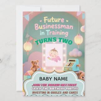 Convite de aniversário para crianças do Pastel Gre