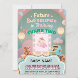 Convite de aniversário para crianças do Pastel Gre