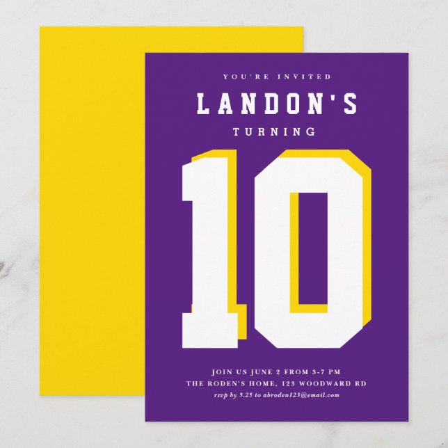 Convite de aniversário para crianças fanáticas por (Frente/Verso)