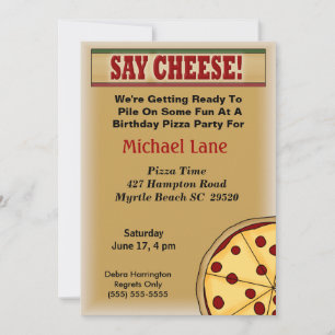 Convite de Aniversário para Crianças Pizza