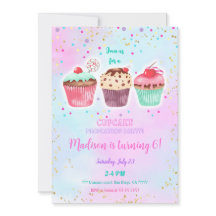 Convite de Aniversário para Cupcake Bonito