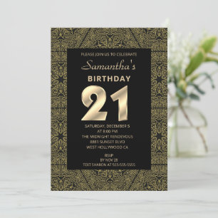 Convite de Aniversário para Deco de Arte Elegante