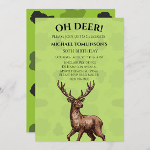 Convite de aniversário para Deer Hunter Camouflage