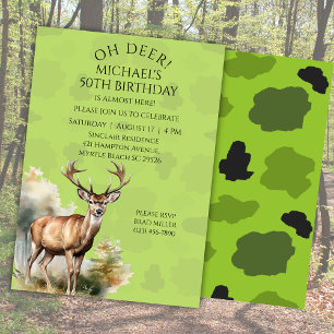 Convite de aniversário para Deer Hunter Camouflage