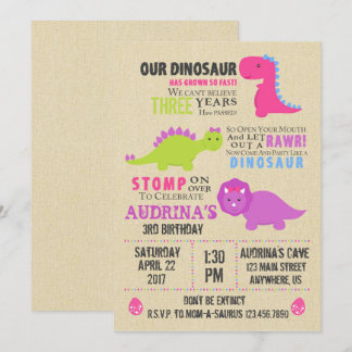 Convite de Aniversário para Dinossauro