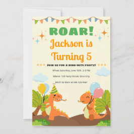 Convite de Aniversário para Dinossauro Dinossauro 