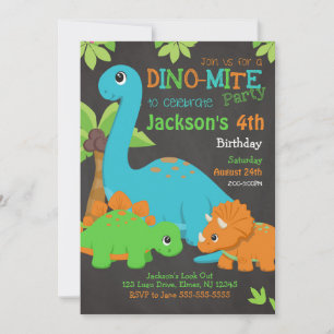 Convite de Aniversário para Dinossauro / Festa Din