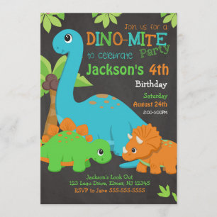 Convite de Aniversário para Dinossauro / Festa Din
