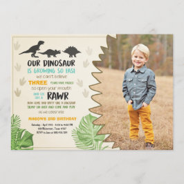 Convite de aniversário para Dinossauro Festa do Di