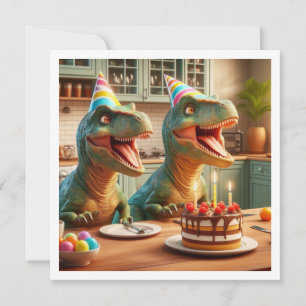 Convite de aniversário para dinossauros, animais d