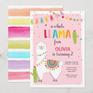 Convite de aniversário para diversão de Lama, Alpa