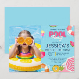 Convite de Aniversário para Dividir Piscina de Abe
