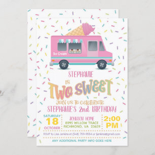 Convite de Aniversário para Dois Sorvetes Doce