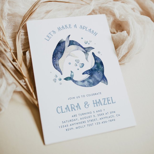 Convite de Aniversário para Dolphin Joint Dolphin  (Criador carregado)