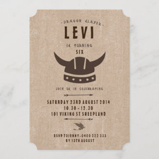 Convite de Aniversário para Dragão e Viking