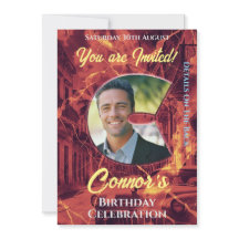 Convite de Aniversário para Ele com fotografia C i