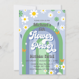 Convite de Aniversário para Energia de Flor de Men