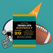 Convite de Aniversário para Equipe Negra e Teal