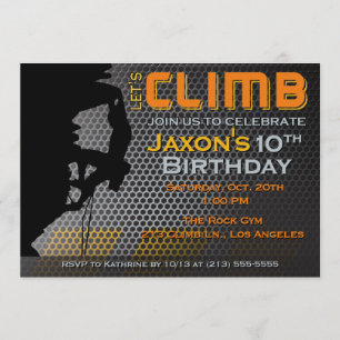 Convite de Aniversário para Escalada de Pedras - 