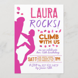 Convite de Aniversário para Escalada de Rock