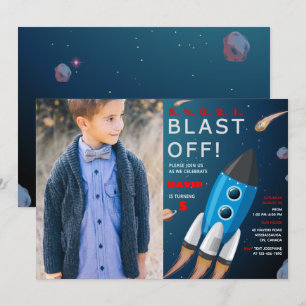 Convite De Aniversário Para Espaço Exterior Com 