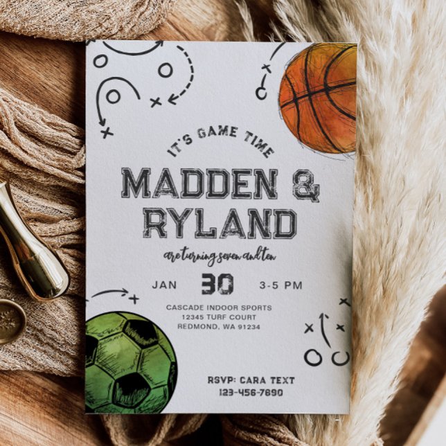 Convite de Aniversário para Esporte Conjunto (Criador carregado)