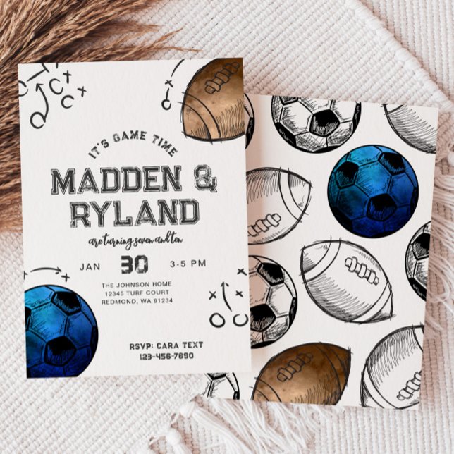 Convite de Aniversário para Esporte Conjunto (Criador carregado)