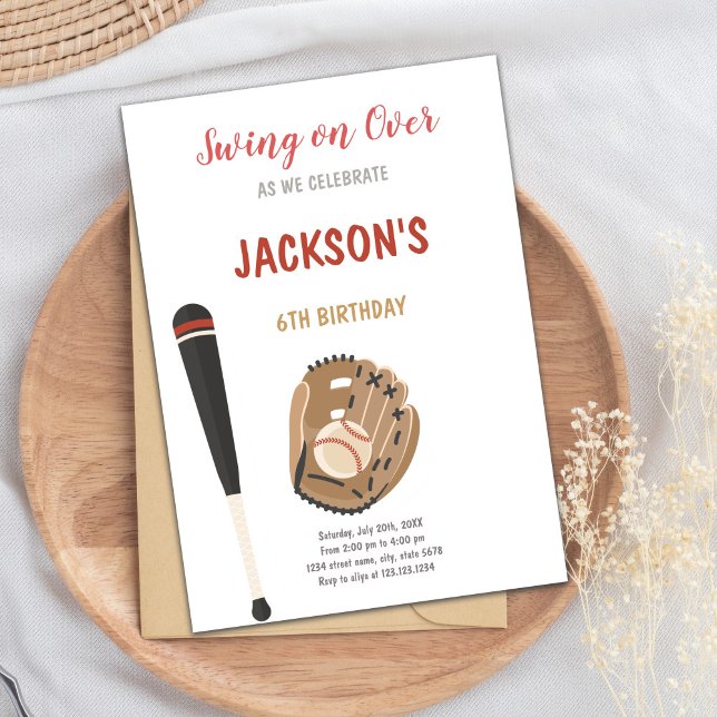 Convite de aniversário para esportes de beisebol (Baseball Invitations sports Birthday)