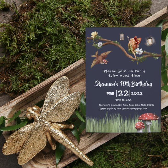 Convite de aniversário para fadas (Criador carregado)