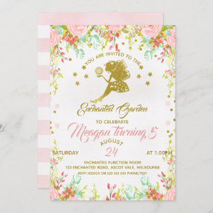 Convite de Aniversário para Fadas de Flor
