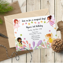 Convite de Aniversário para Fadas de Jardim