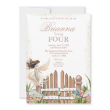 Convite de Aniversário para Fadas de Jardim Magnét