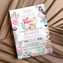 Convite de Aniversário para Fadas Mágicas a Qualqu