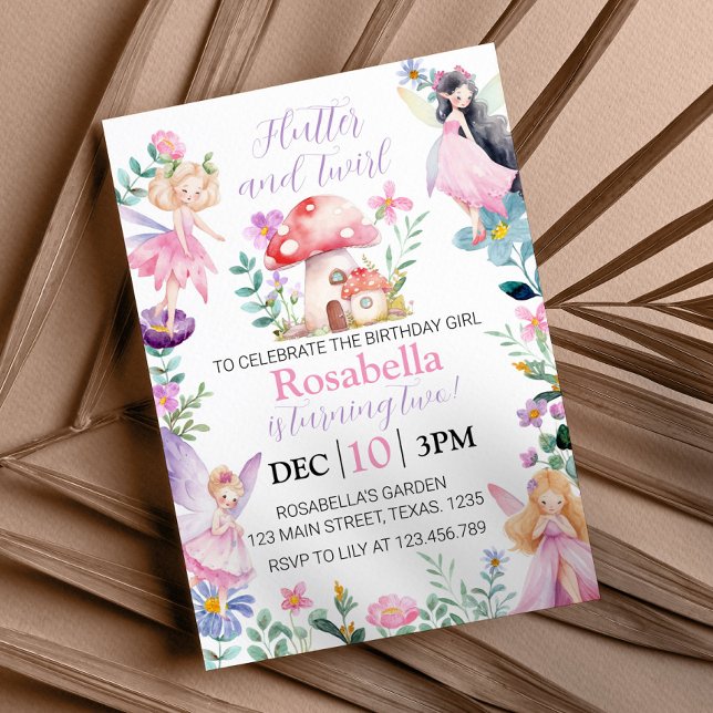 Convite de Aniversário para Fadas Mágicas a Qualqu (Criador carregado)