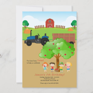 Convite de Aniversário para Fazenda de Colheita de