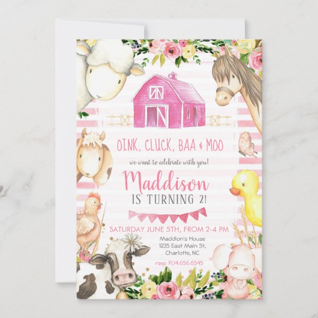 Convite de aniversário para Fazendas (Frente)