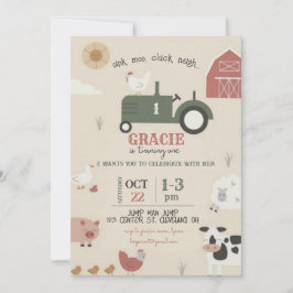 Convite de Aniversário para fazendas e Animais