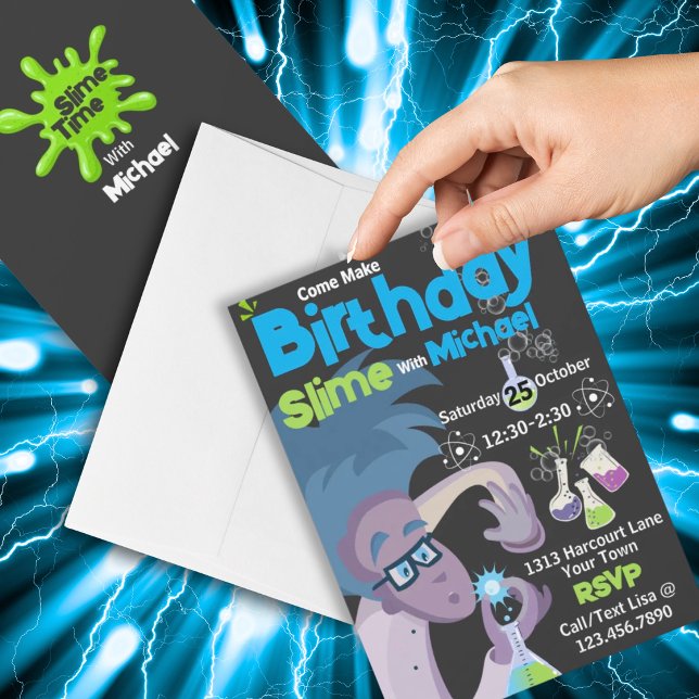 Convite de Aniversário para Fazer Slime (Criador carregado)